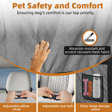 benut 57" Wide Dog Car Barrier with Window & Steel Frame, Universal Fit for Cars, Sedans,SUVs,and Trucks, Car Barrier for Escape-Proof, Vehicle Gate for Dog Travel