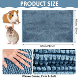 Amylove 4 Pcs Guinea Pig Cage Liner Washable Fleece Pee Pads Pet Dog Cat Bedding Training Mat for Small Animal Guinea Pig Puppy Bunny Hamster(16 x 24 Inch,Rectangular,Blue)