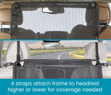 High Road Back Seat Barrier for Dogs - Car Divider for Dogs for Behind Front Seat - Padded Steel Frame with Heavy Duty Coated Dog Net Barrier for Car, Truck or SUV