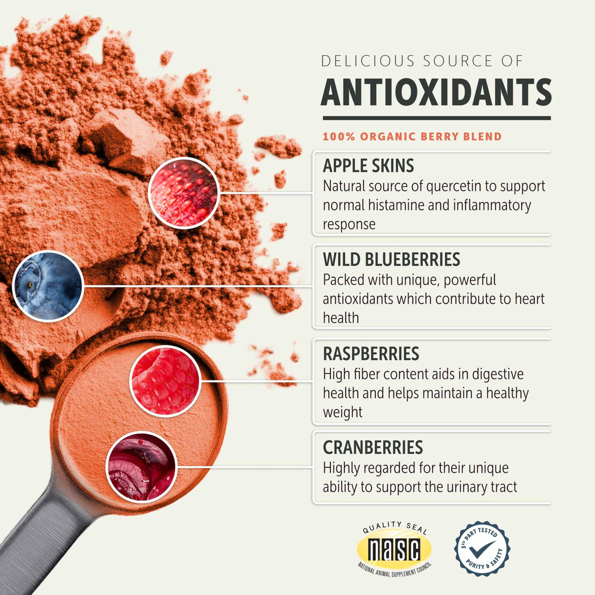 Four Leaf Rover Red Rover - Dog Urinary Tract Supplement - with Vitamins from Organic Berries and Apple - Good Source of Polyphenols and Antioxidants - 30 Large Dog Servings