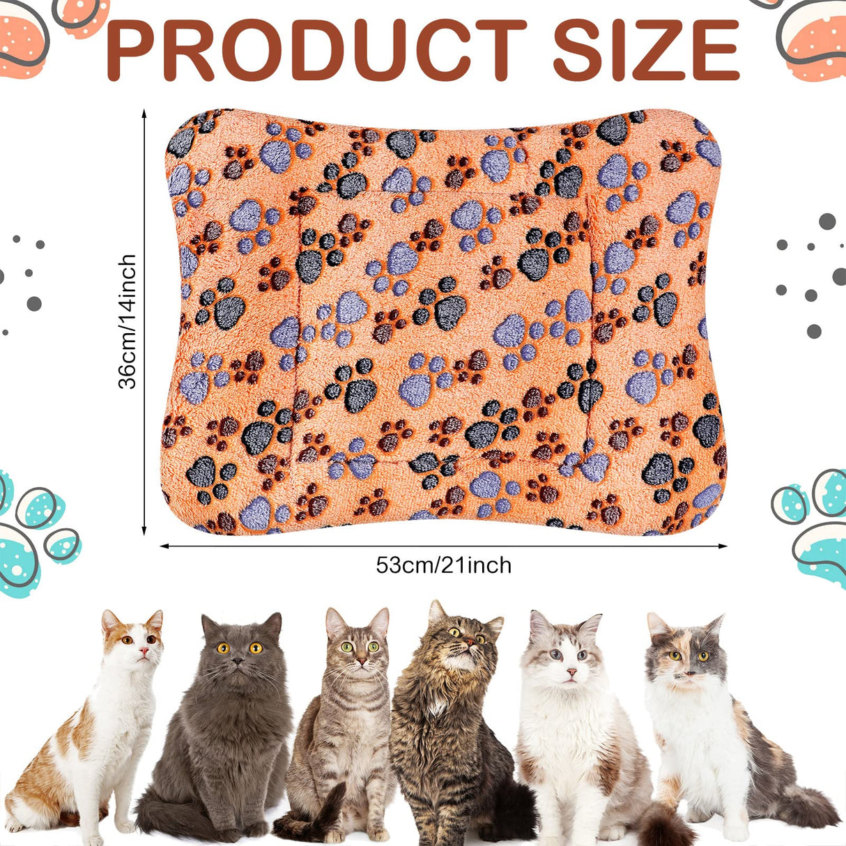 Tuanse 4 Pack Ultra Soft Dog Cat Bed Mat Small Animal Guinea Pig Bed with Cute Print Reversible Fleece Dog Crate Kennel Pad Cozy Washable Thickened Hamster Pet Beds Mat(21 x 14 Inches,Vivid Color)