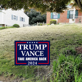 Probsin Trump Vance 2024 Yard Sign 12" x 17" Double Sided Blue Take America Back Voted for President Trump Vice President JD Vance Outdoor Decorations for Lawn, Garden, Window, Party Supplies