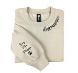 NAZENTI Custom Embroidered Dog Mom Sweatshirt with Pet Name on Sleeve, Dog Mama Sweatshirt, Crewneck or Hoodie, Fur Mama (4)