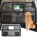 GEVINFA 52" Dog Car Barrier for SUV, Wide Escape-Proof & Chew-Proof Dog Car Divider with Removable Visual Window & 2 Storage Pockets, Pet Net Gate for Behind Front Seats, Fits Sedans Cars Trucks