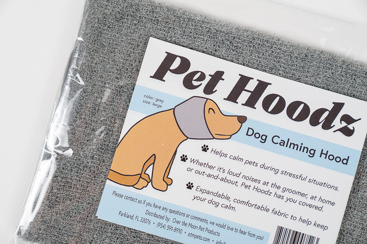 Pet Hoodz for Dogs-Anxiety, Grooming, Ear Muffs, Dog Ear Protection, Calming, Ear Compression, Pet Hoodie, Dog Hoodie (Large, Grey)