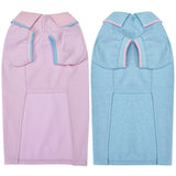 Blueberry Pet Back to School 2-Pack Prep School Style Dog Polo Shirts | Cotton Outfit for Small Pets in Pastel Pink + Blue, Back Length 14 inch