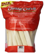 Load image into Gallery viewer, Canine Chews 10-11" Rawhide Bones for Large Dogs, Durable USA Beefhide Dog Rawhide Chews, Retriever Rolls 20 Pack (5 lbs)
