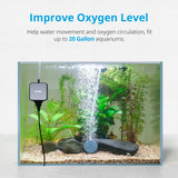 NICREW Nano Silent Aquarium Air Pump Black, Aquarium Aerator with Accessories for UP to 20 Gallon Fish Tank, Super Quiet, 0.6 L/min, 1.5 Watts