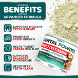 Advanced Dog Dental Powder, Breath Freshener with Multivitamin, Dog Teeth Cleaning, Bad Breath & Tartar and Plaque Off Remover for Dogs Probiotics lab co, Pet Oral Care - Vitamins and Supplements