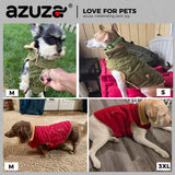 azuza Dog Jacket for Large Dogs Waterproof & Windproof Dog Coat for Small Dogs with Thick Fleece, High Collar with Leash Hole, Adjustable Velcro & Elastic Belly, Navy 3XL