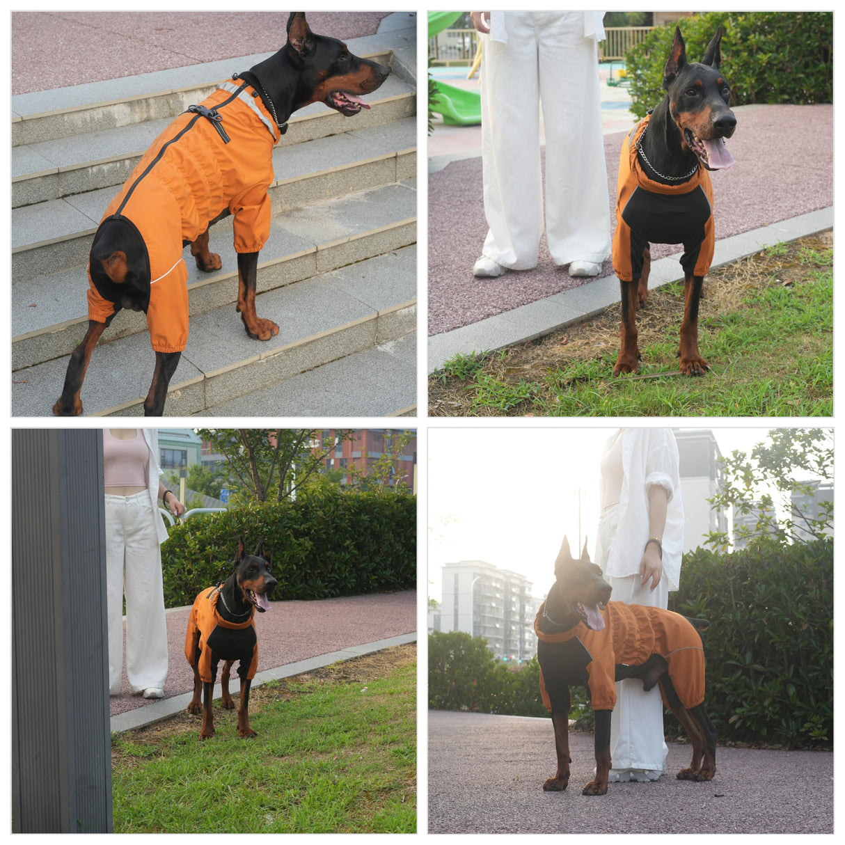 Winter Waterproof Dog Snowsuit – Full Body Outdoor Jacket with Leash Ring, Fleece Lining, Windproof Reflective 4-Leg Dog Coat for Small to Large Dogs Mustard Yellow L