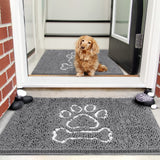 AROGAN Indoor Door Mat Entryway Rug Traps Mud and Water, Chenille Doormat for Muddy Shoes and Dog Paws, Machine Washable Doormat, Front Door Mat, Busy Area Dog Rugs for Floors, Entrance, 20x32 Grey