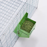 CounttyLivin Metal Small Animal Feeder with Lid, Heavy Duty, Large Capacity Food Dispenser, Great for Rabbits, Guinea Pigs, Chinchillas and Other Small Animals. (4.6 inch, Green)