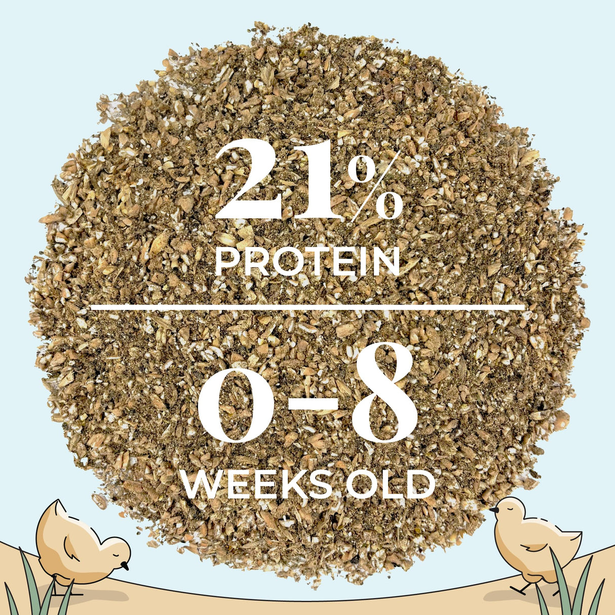 Mile Four Organic Chicken Feed – Starter Chick Mash, Non-GMO, USA Grown, 21% Protein, Corn-Free, Soy-Free, Non-Medicated Chick Feed, 2 lb Sample
