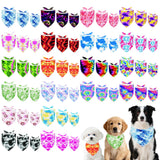 Pai Sence Tie Dye Dog Bandanas Bulk for Dogs 60 Pcs Assorted Size Stitching Dog Bandanas Small Medium Large Mixed Size Bandana Party Grooming