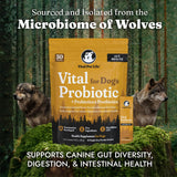 Vital Probiotics for Dogs - Wolf Microbiome, Daily Digestive Health, Dog Probiotics for Digestive Health, Powder Probiotic Supplement, Prebiotics & Postbiotics, Veterinarian Developed, 30 Packets