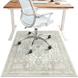 48"x60" Office Chair Mat for Hardwood Tile Floor, Under Desk Carpet Protector for Rolling Computer Chair Mat, Machine Washable Area Rug, Anti-Slip 1/5" Thick Low Pile Thin Vinyl Floor Mat, Mint