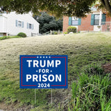 Probsin Anti Trump Yard Sign with Metal H Stakes Double Sided 12" x 17" Trump for Prison 2024 Blue Signs Outdoor Decorations for Indoor Outdoor Lawn, Garden, Window, Party Supplies