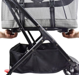 ROODO 2026 Upgraded Version 3-in-1 Dog Cat Stroller with Detachable Carrier Folding Lightweight Portable Travel Pet Gear All-Terrain Puppy Doggie Kitty Bunny Stroller for 35 lbs(Grey Lattice)