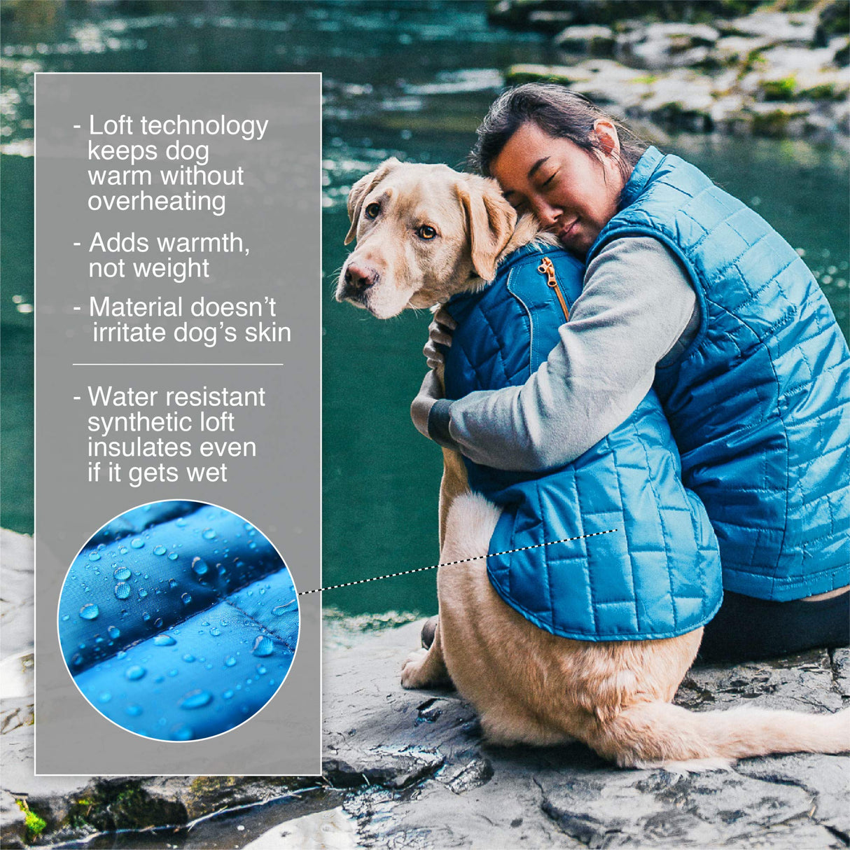 Kurgo Loft Dog Jacket - Reversible Cozy Coat for Outdoor Adventures - Water Resistant - Athletic Fit - Machine Washable Fabric - Reflective Dog Gear - X-Large - Pressed Leaf