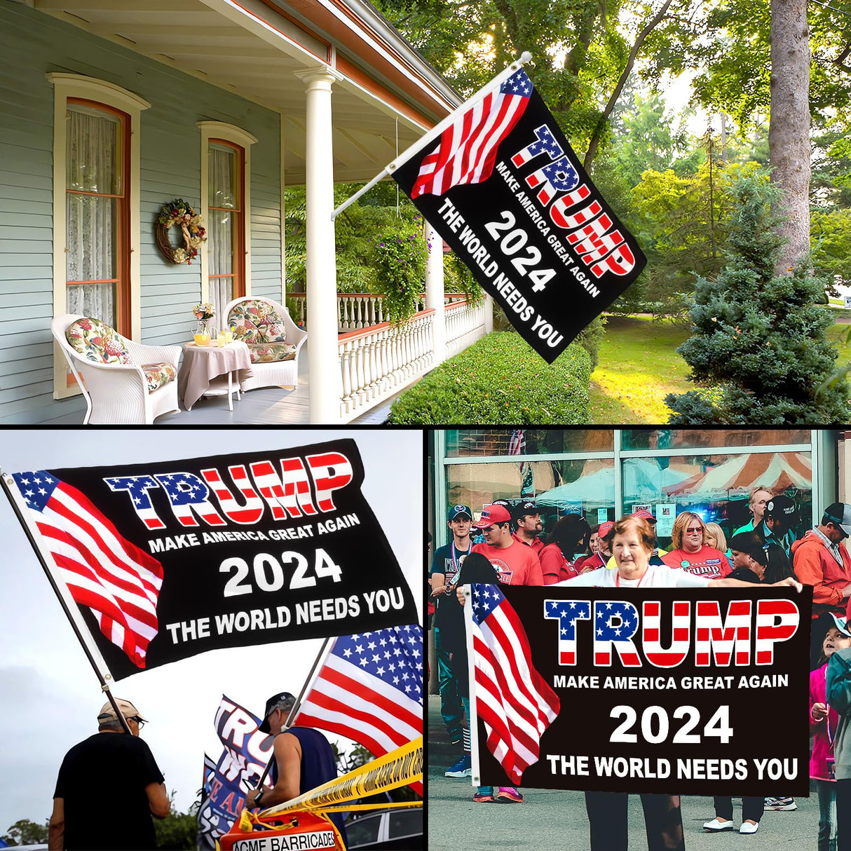 President Trump Flag 3x5 FT Trump 2024 Flag Make America Great Again Banner Indoor Outdoor 1 Ply With Vivid Patriotic Colors Design UV & Fade Resistant 2 Brass Grommets