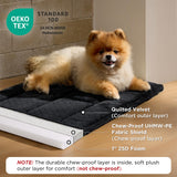 Bedsure Chew Proof Dog Bed for Small Dogs Machine Washable Dog Crate Pad Durable Kennel Pad for Chewers, Black