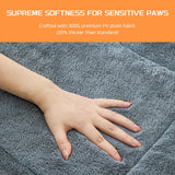 Washable Dog Crate Bed Mat for Medium/Large Dogs – All-Season Comfort with Ultra-Soft Flannel & Heavy-Duty Support (Gray, 36''L*23''W)