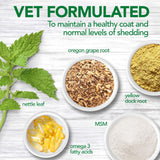 Vet's Best Healthy Coat Shed & Itch Relief for Dogs, Relieve Dogs Skin Irritation and Shedding Due to Seasonal Allergies or Dermatitis, 150 Chewable Tablets