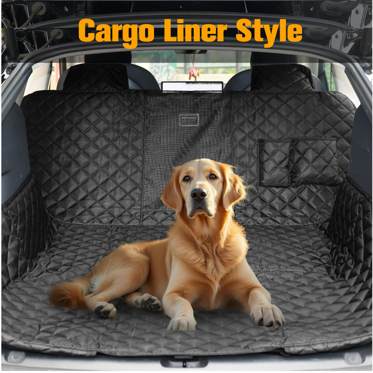 LIFTGO Dog Seat Cover for Tesla Model 3 & Y - Waterproof Back Seat Hammock with Mesh Window & 2 Door Protectors - Scratch & Mud Protection