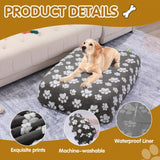 BALAPET Washable Dog Bed Cover 100% Waterproof, Soft Plush Velvet Dog Bed Covers Replacement Only, Fitted Reusable Cover for Pet Mat Bed(Dark Gray,36x27x6in)