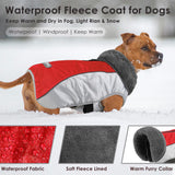 Petglad Dog Coat, Waterproof Ripstop Dog Winter Jacket with Leash Hole, Reflective Adjustable Warm Pet Fleece Snow Sweater for Small Medium Large Dogs - Red, XL