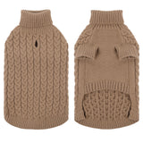 SAWMONG Dog Sweater, Dog Sweaters for Small Dogs Girls Boys, Pullover Turtleneck Knitted Doggy Sweatshirt, Cold Weather Pet Clothes（Khaki, Small