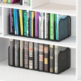 Simple Trending Mesh Desktop File Sorter Organizer, 5-Section Bookshelf for Desk Home Office, Black