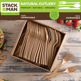 100% Compostable Square Paper Plates [50-Pack] - {PFAS-Free} - {BPI Certified} - [10 Inch] Heavy Duty, Eco-Friendly, Biodegradable Bagasse Dinner Plates - Natural Brown 10" Plate by Stack Man