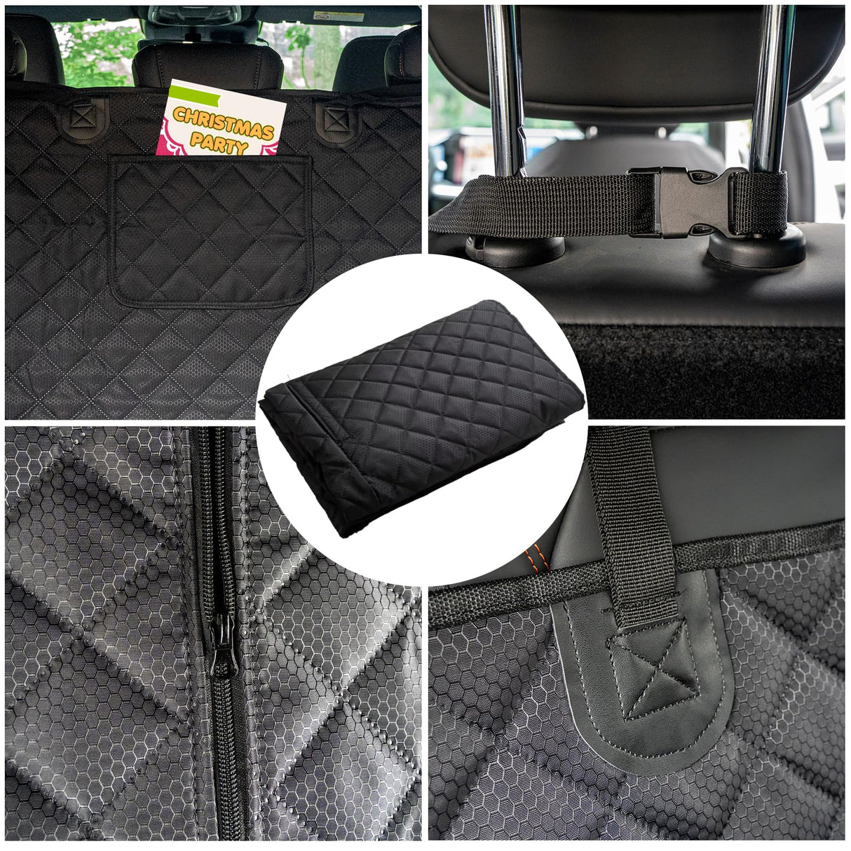 HNCPSY SUV Cargo Liner for Dog Car Seat Cover for Pets Waterproof Cargo Cover Dog Seat Mat for SUVs Sedans Vans with Bumper Flap Protector, Non-Slip, Black 70"x40"