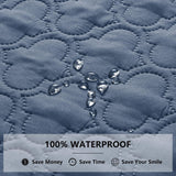 Bigbeer Waterproof Blanket for Bed, Reversible Dog Couch Cover Pet Sofa Furniture Protector Machine Washable King Size(82x102 Inch, Lightblue+Darkblue)