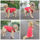 Lovelonglong 2019 Summer Pet Clothing, Dog Clothes Blank T-Shirts Ribbed Tanks Top Thread Vests for Large Medium Small Dogs 100% Cotton Red L-XL