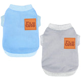 2 Pack Dog Shirt Vest Dog Clothes for Small Dogs Summer Waffle Puppy T-Shirts Soft Sleeveless Pet Clothes Lightweight Medium Large Doggy Outfit Cat Clothing (Blue+Grey, XX-Large)