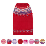Blueberry Pet Icelandic Lopi Pullover Dog Sweater in Holiday Red, Back Length 16", Pack of 1 Clothes for Dogs