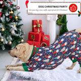 LovinPet Large Dog Christmas Pajamas - Christmas Outfit Xmas Holiday Costume for Dogs, Lightweight Pullover, A Gnome to FA La Navy Prints Large Dog PJ's Pitbull Clothes, L