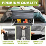 Bedside Cosleeper Dog Bed, Raised Dogs Bed 27''-32'' Adjustable Height, Dog Bed Extension for Human Bed, Bedside Dogs Bed for Small, Medium Dogs(35''L x 20''W)