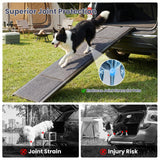 AQUILLA Dog Ramp for Car, 67" Long & 17.3" Wide Foldable Pet Ramp with Non-Slip Surface, Portable Dog Car Ramp for Old/Large/Senior Pets to Get on Bed, Stairs, Sedan/SUV/Cars, Up to 250LBS Capacity