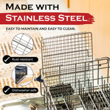 SHIZZO Grill Basket Set, Barbecue BBQ Grilling, Stainless Steel Folding Portable Outdoor Camping Rack for Fish, Shrimp, Vegetables, Cooking Accessories, Gifts for Dad, husband, Friends