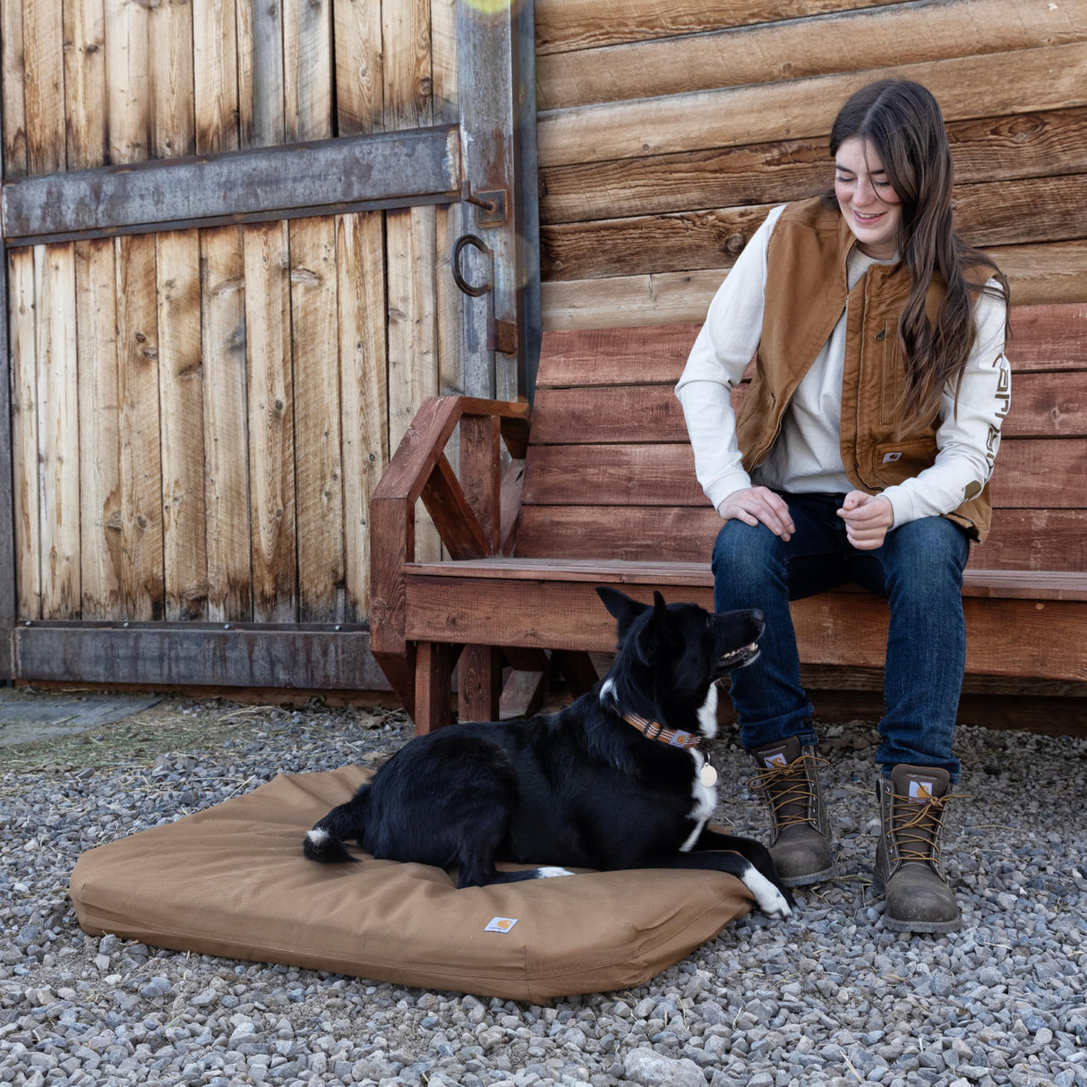 Carhartt Field Dog Bed, Durable Water Repellent Material W/Triple-Stitched Main Seams, Carhartt Brown, Large