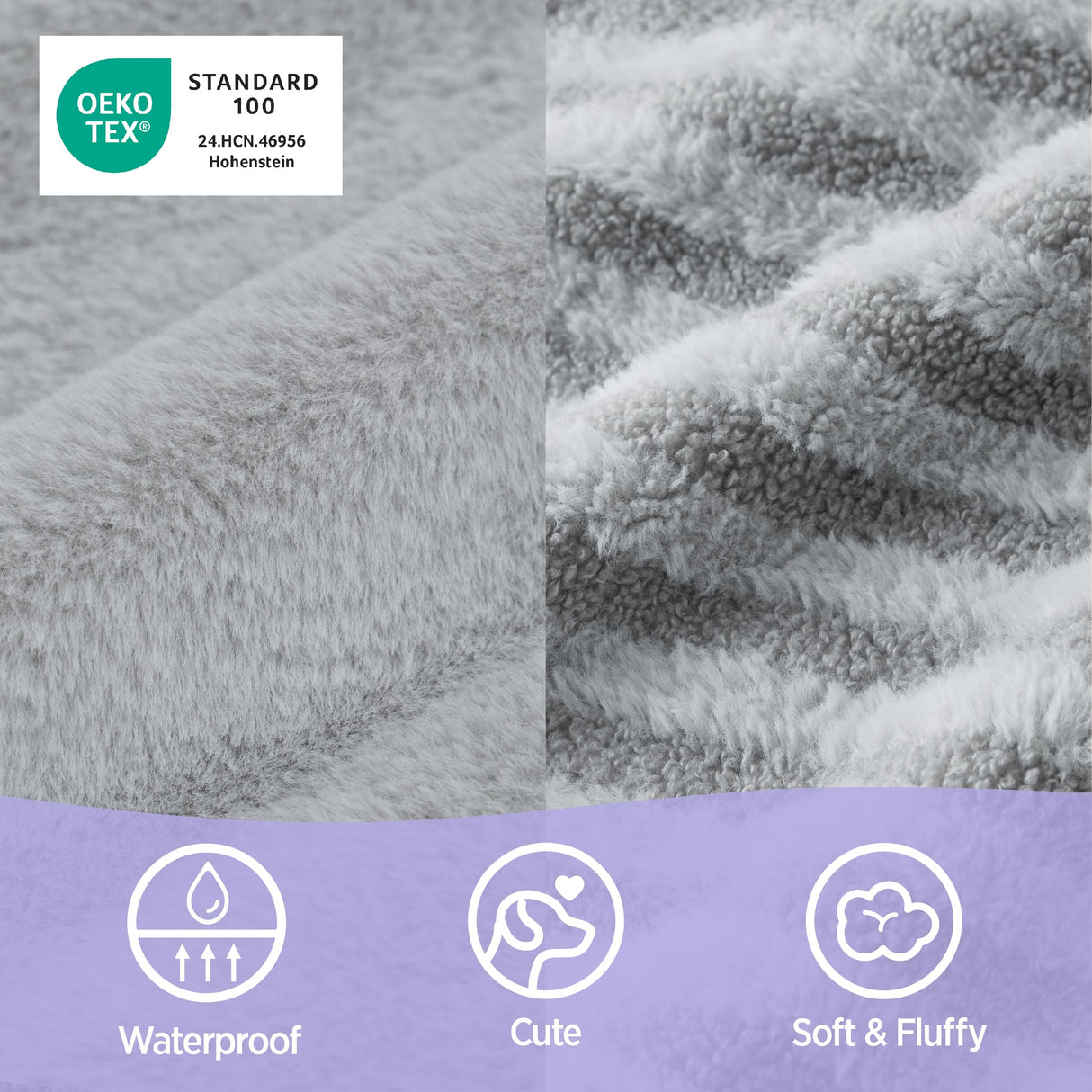 LE SURE Cute XL Dog Beds, Orthopedic Waterproof Dog Bed for Extra Large Dogs, High Back Non-Slip Bottom and Egg-Crate Foam Big Pet Couch Sofa with Washable Removable Cover, Grey