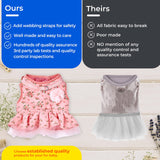 Blueberry Pet New Soft & Comfy Made Well Elegant Floral No Pull Mesh Dog Costume Harness Dress in Sleek Black, Chest Girth 19"-21", Small, Adjustable Harnesses for Dogs