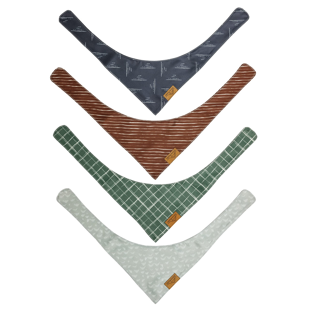 Remy+Roo Extra Large Spring Dog Bandanas - 4 Pack Logan Set | Premium Durable Adjustable Polyester Fabric | Patented Shape Boy Dog Bandanas | Pack of Thanksgiving Bandanas for Dogs