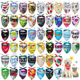 Chunful 50 Pcs Dog Bandanas Bulk Summer Flora Dog Bandanas Pet Triangle Scarf Bib Seasonal Pet Costume Adjustable Cat Outfit Washable Bids Kerchief for Small Medium Puppy
