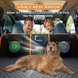 lufebut Hard Bottom Holds 420LBS, Dog Car Seat Cover for Back Seat, Back Seat Extender for Dogs, Back Seat Extender for Car Travel Bed with Mesh Window