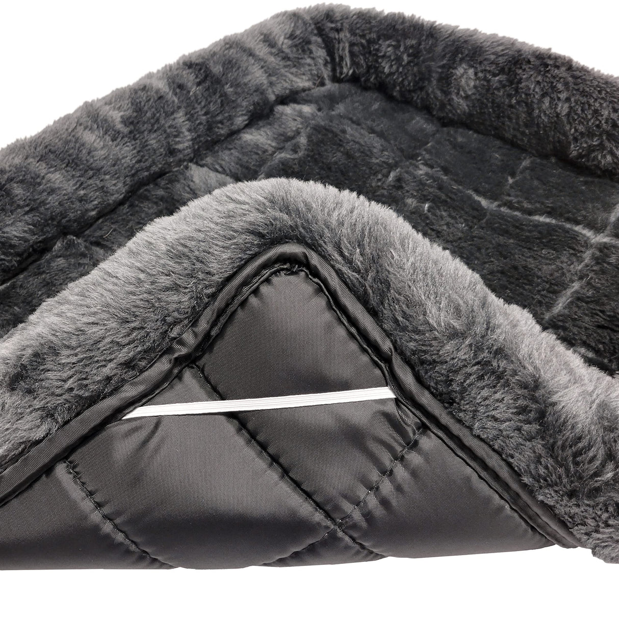 MidWest Homes for Pets QuietTime Giant Dog Bed – Gray Faux Fur Bolster, Ultra-Soft and Machine Washable, Fits 54-Inch Crates and Carriers, for XXL Breed Dogs